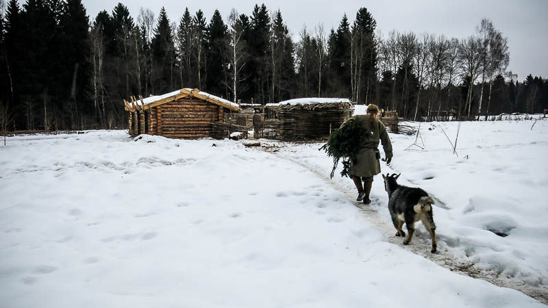 During winter, temperatures in the region can drop as low as 30°C and snow covers the ground for months. This time period and was deliberately chosen to highlight exactly how difficult Russian ancestors would have found living, and hunting, in these conditions