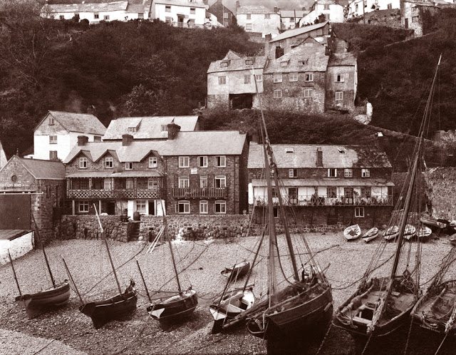 The quay at Clovelly, Devon, England, 1904