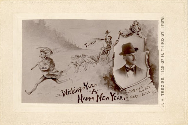 Wishing You a Happy New Year, J. P. Baker, Traveling Agent, Harrisburg, Pa., 1896