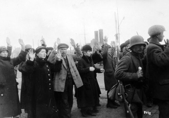 German troops in Finland during the Finnish Civil War, part of a series of conflicts spurred on by World War I. Red troops, both men and women, ready for deportation from Hango, in April of 1918. Two main groups, "Reds" and "Whites" were battling for control of Finland, with the Whites gaining the upper hand in April of 1918, helped by thousands of German soldiers. (National Archive/Official German Photograph of WWI)