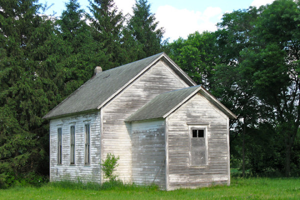 The pictured schoolhouse is among one of thirteen rural schools in the Corning school district that closed in 1960. source