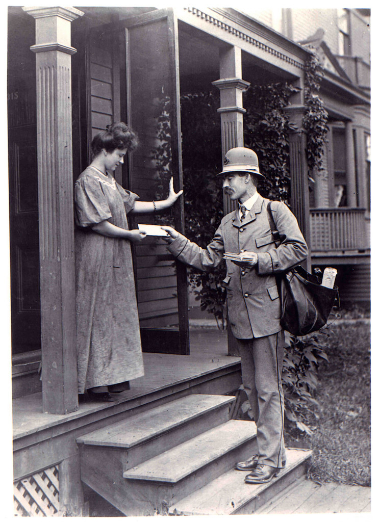 Letter Carrier Delivering Mail.1908