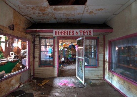 View of the abandoned toy store