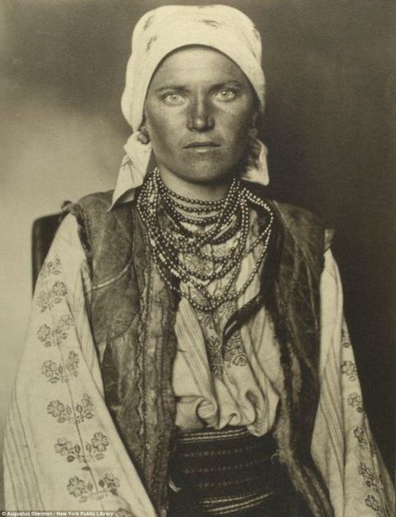 Taken by amateur photographer Augustus Sherman, his portfolio reveals the diverse and unique history of the U.S. as a nation of immigrants including this Ruthenian woman 