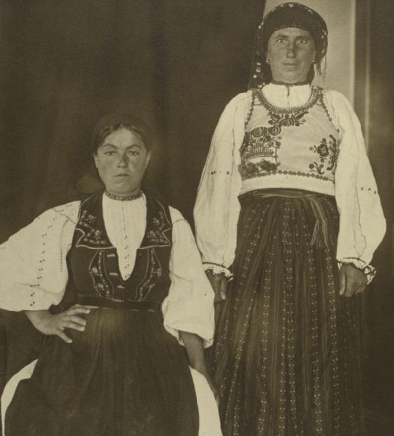 In 1907, the photographs, including this of two Romanian women, were published in National Geographic magazine 