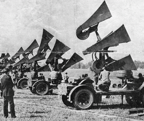 Horn-like sound locators of the US Army