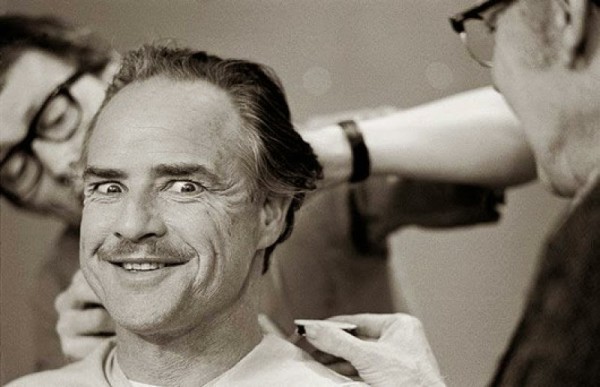 Marlon Brando during makeup session