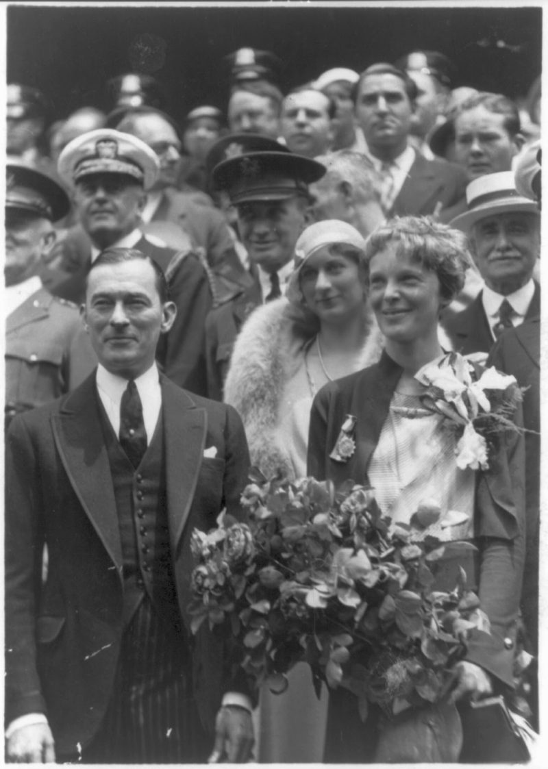 Amelia Earhart standing with Mayor James Walker of New York, c.1932