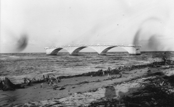 Remains of a bridge at Baker's Haulover Inlet