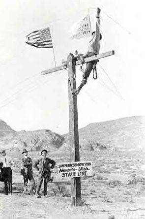 Wendover, Utah, June 17, The last pole is erected on the first transcontinental telephone line.
