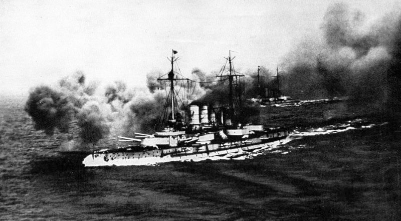 In June, Echo used her state of the art sonar suite to produce an array of images from the Battle of Jutland (pictured, in 1916) and at the same time deployed a tidal gauge


