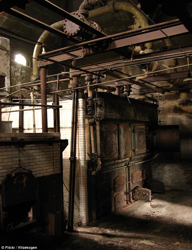 Furnaces inside the medical complex, which screened millions of immigrants 