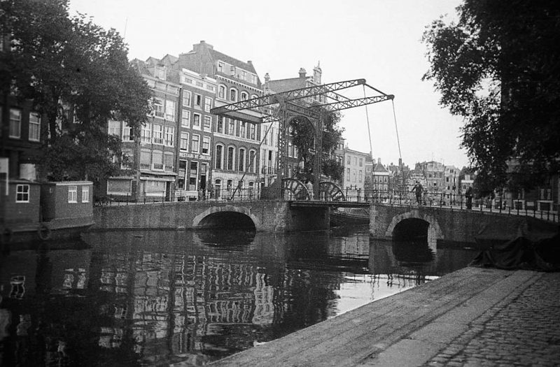 Bridge over Kloveniersburgwal in Amsterdam, the Netherlands
