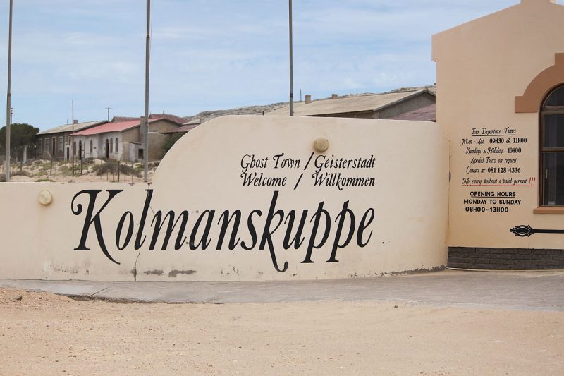 Entrance of the Ghost Town Kolmannskuppe, Namibia