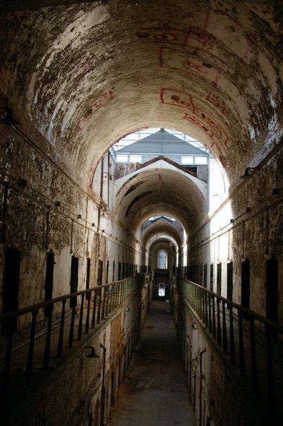 One of the two story cell blocks in Eastern State Penitentiary. WIkipedia