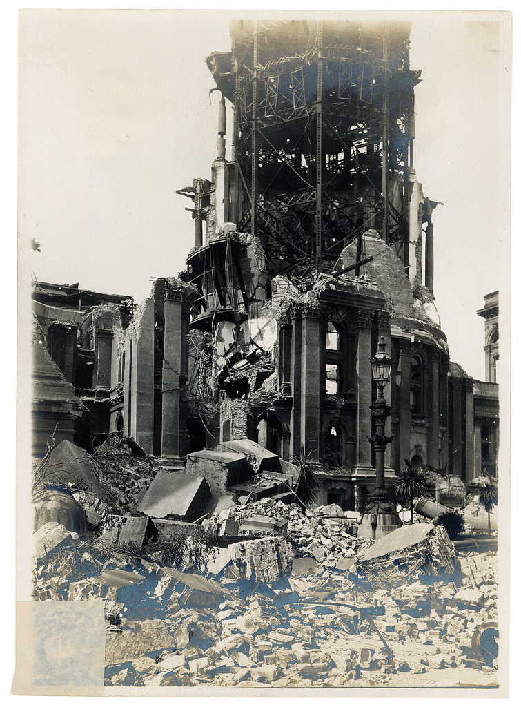 Photograph of the Ruined Tower of the City Hall Damaged by the 1906 San Francisco Earthquake