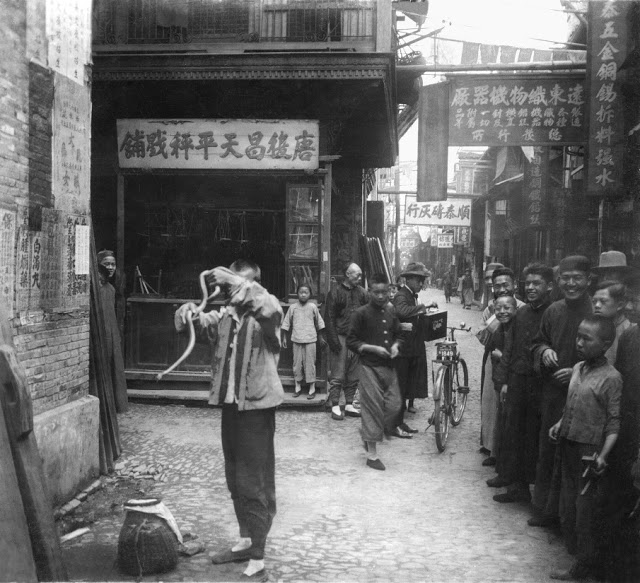 Snake charmer, Shanghai, 1929