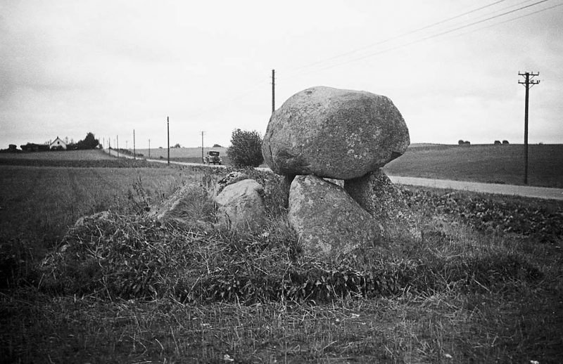 Stone Age dolmen by a road in Bregninge on the island of Lolland