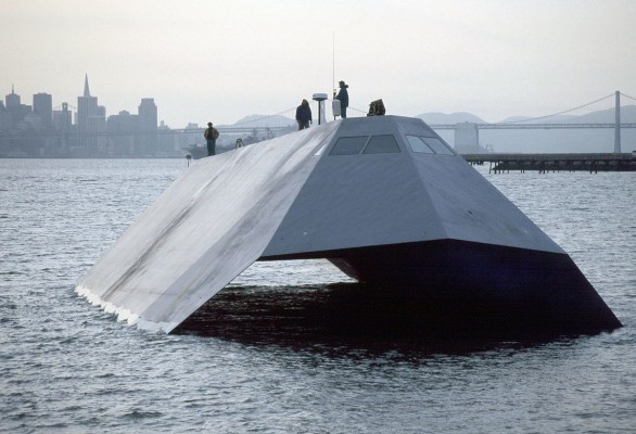 Sea Shadow sailing through Californian waters in March 1999 source