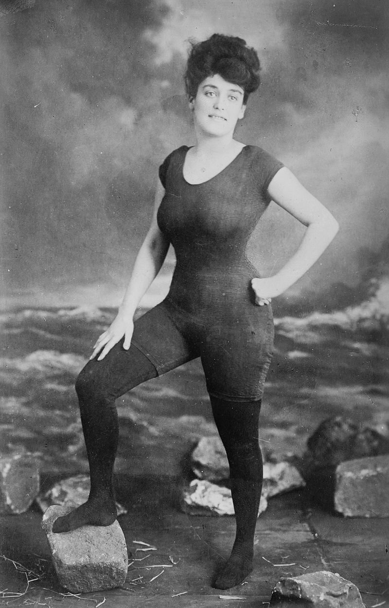 Annette Kellerman Wearing Her Famous One-Piece Bathing Suit That Got Her Arrested In Massachusetts 1907