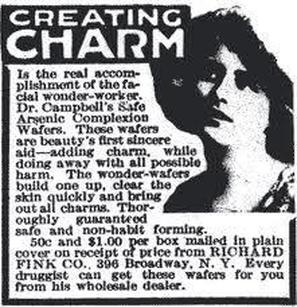 Advertisement for ‘arsenic wafers’ as a beauty treatment
