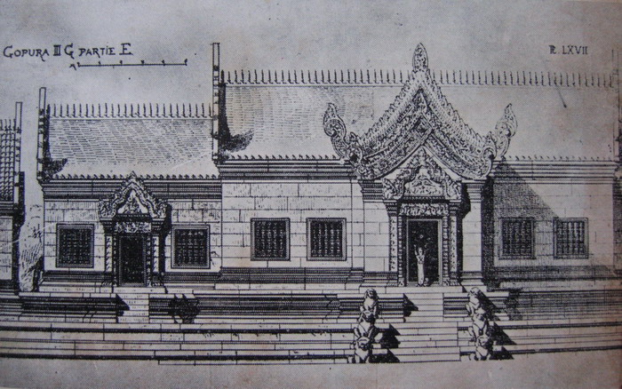 Drawing of temple structures. source