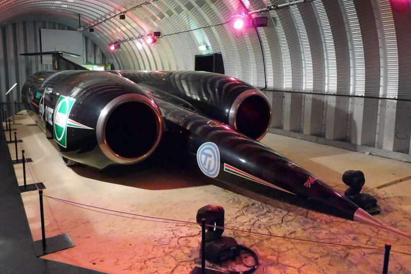 Front view of ThrustSSC at Coventry Transport Museum. source