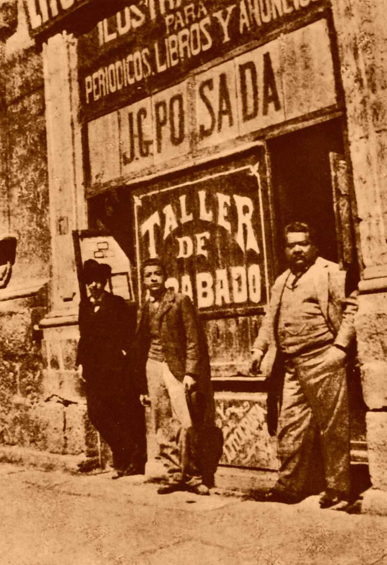 J.G. Posada print shop, Mexico, ca 1900