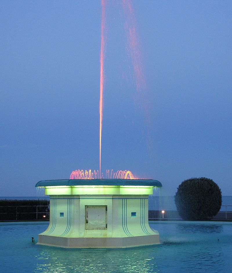 Napier's Tom Parker Fountain at dusk Source