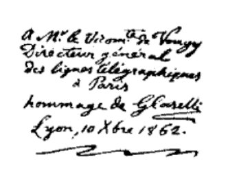 The pantelegraph system transmitted nearly 5,000 faxes in the first year. Pantelegraph image, Paris to Lyons on 10 Feb 1862. source