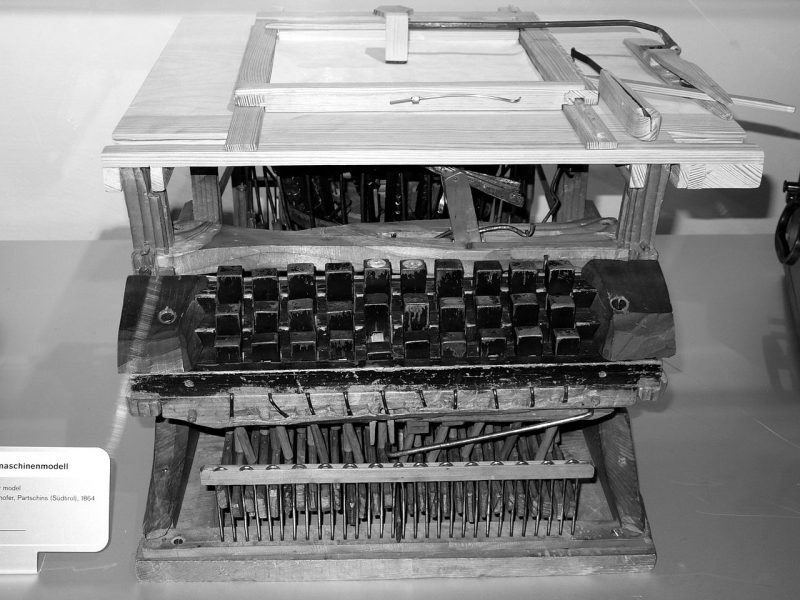 Peter Mitterhofer's typewriter prototype (1864)