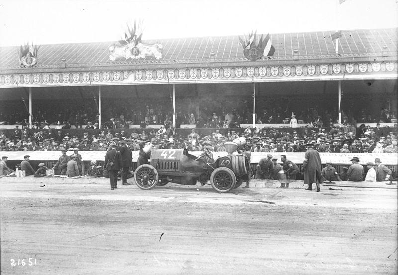 Ralph DePalma in his Fiat at the 1912 French Grand Prix at Dieppe, 25 June 1912. source