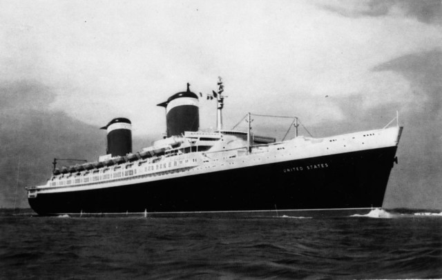 SS United States at sea, 1950s.