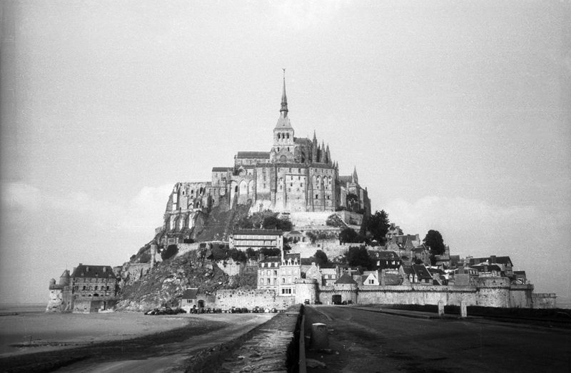 The island Mont Saint-Michel in Normandy, with the abbey Mont Saint-Michel