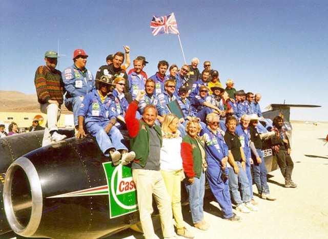 The team with ThrustSSC. Photo by Arpingstone