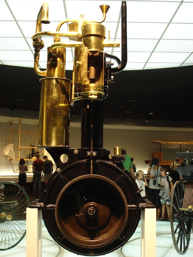 The Daimler-Maybach grandfather clock engine of 1886. source