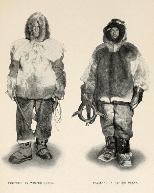 Prestrud and Bjaaland in winter dresses