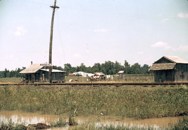 A railway station in Louisiana.