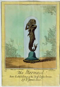 An depiction of what would later come to be known as the Fiji mermaid, commissioned by Captain Samuel Barrett Eades, 1822. source