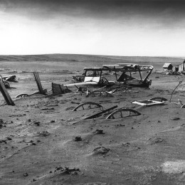 Buried machinery in a barn lot; Dallas, South Dakota, May 1936 .Source
