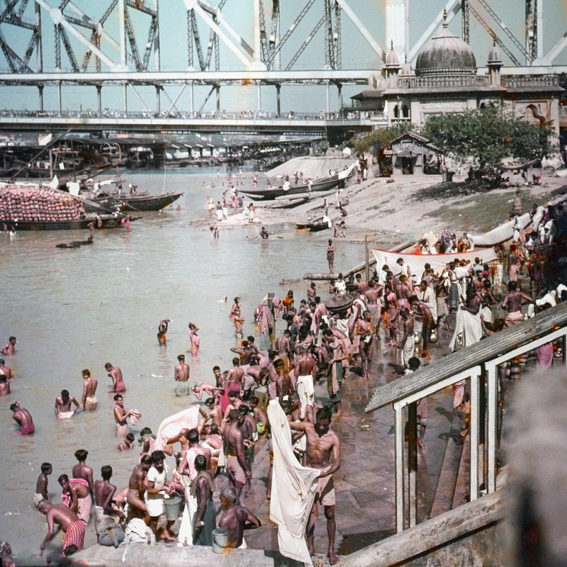 Howrah Bridge over the Hooghly River.Calcuta.1959