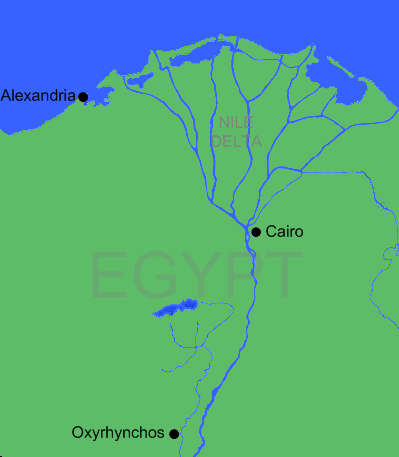 Location of Oxyrhynchus in Egypt