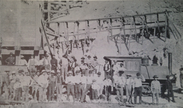 Original mining crew at the Silver King Mine.Source
