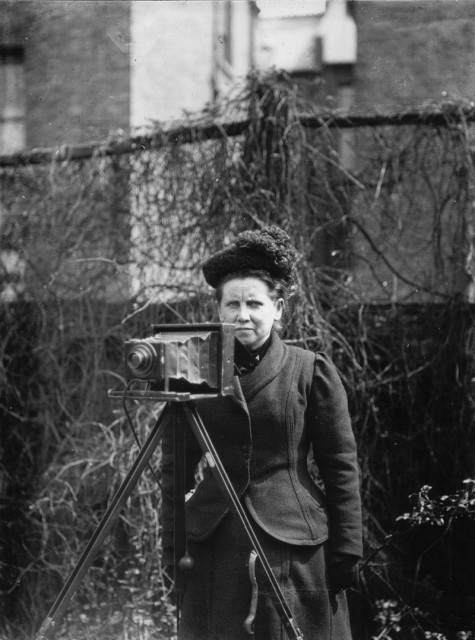 Portrait of Christina Broom taken by her daughter Winifred Broom, prior to the funeral of King Edward VII, May 1910.