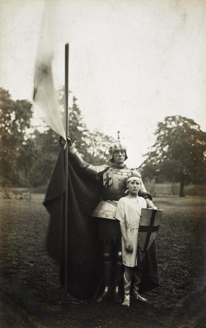 St George and the young knight, at the Army Pageant, Fulham Palace, 1910.