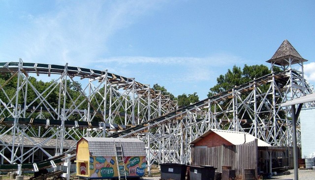 The World's Oldest Wooden Roller Coaster, Leap-The-Dips, at Lakemont Park. source