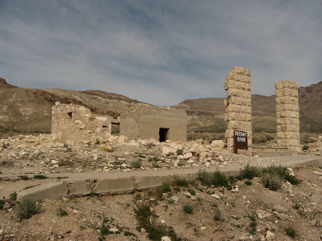 runis of Derbury Bank, Rhyolite, Nevada. Source