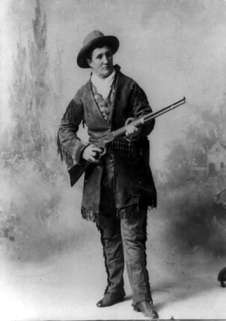 A portrait photograph of Martha Canary, better known as Calamity Jane. Source