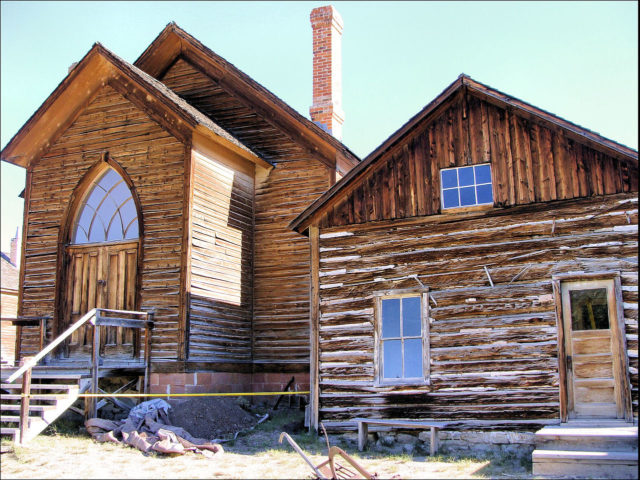 Built in 1877, the Methodist Church was the first building in Bannack built exclusively for the purpose of worship. Source