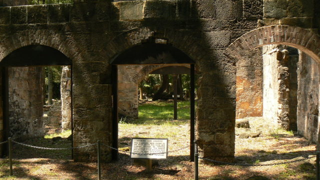 Bulow ruins showing area where wagons were loaded with barrels of sugar for loading onto boats at nearby Bulow landing and then travel by sea to St. Augustine, Jacksonville and Savannah. Source